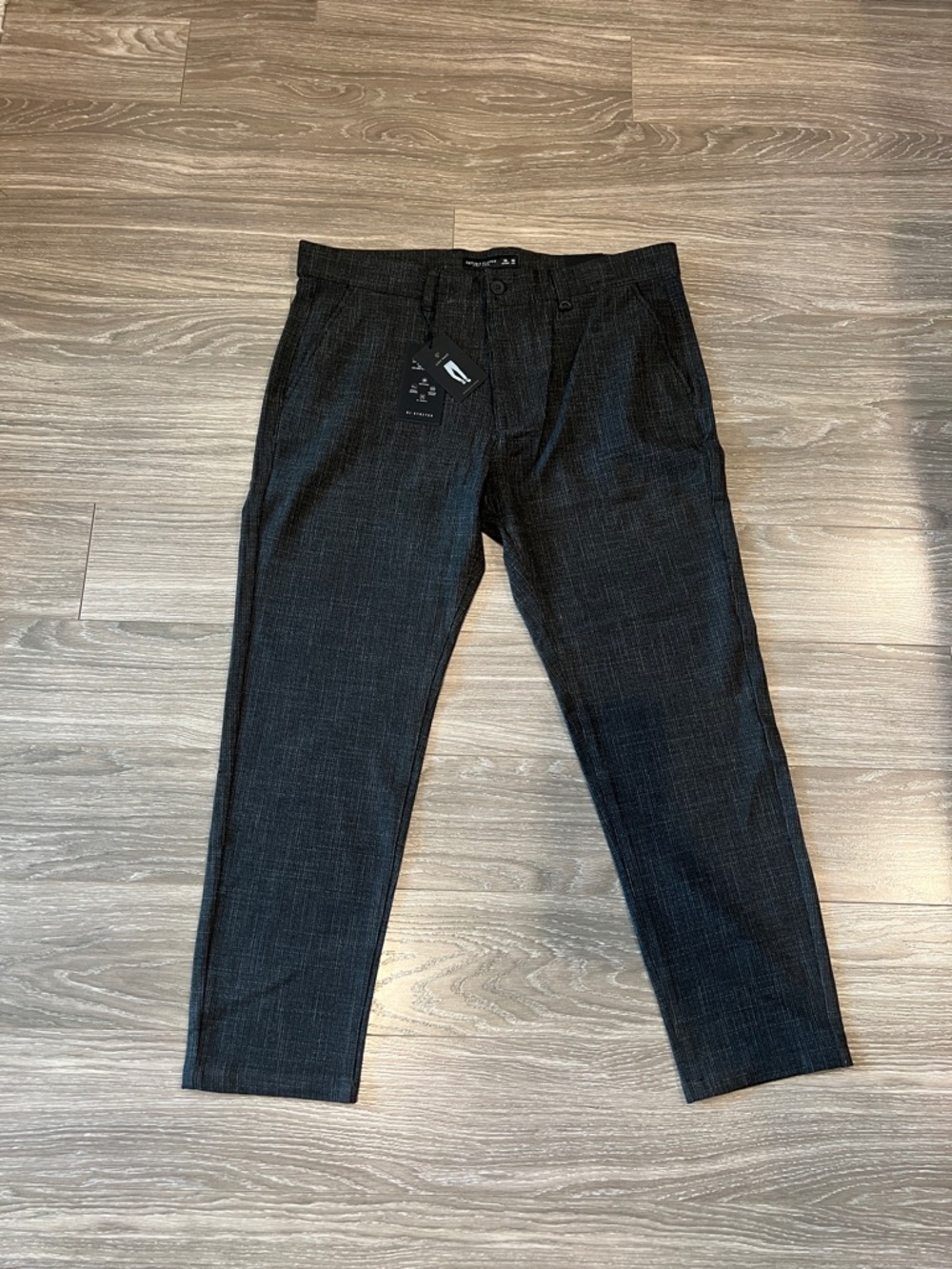 Denim & Flower Men's Dark Charcoal Slim Dress Pants